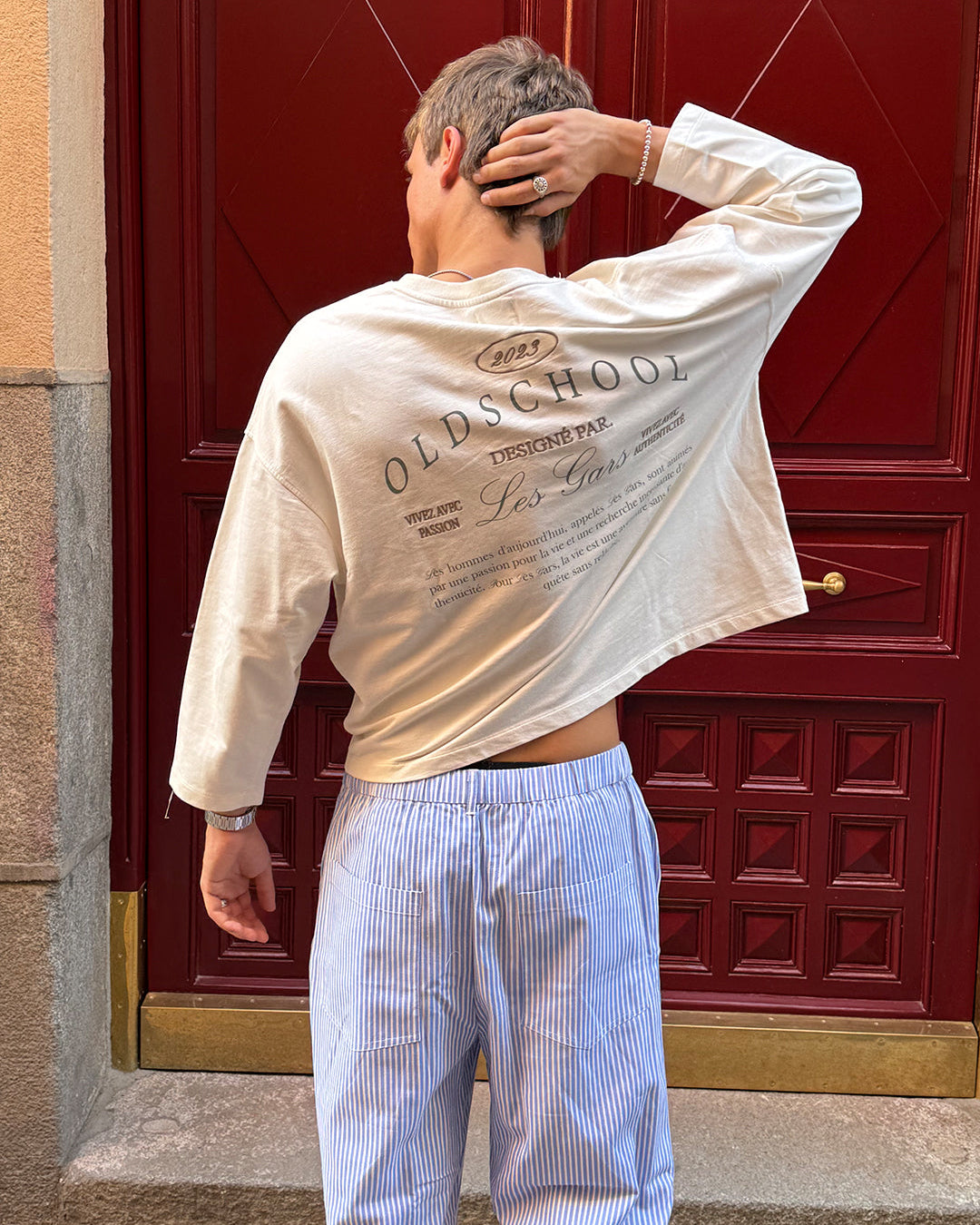 Pantalón de lino rayas