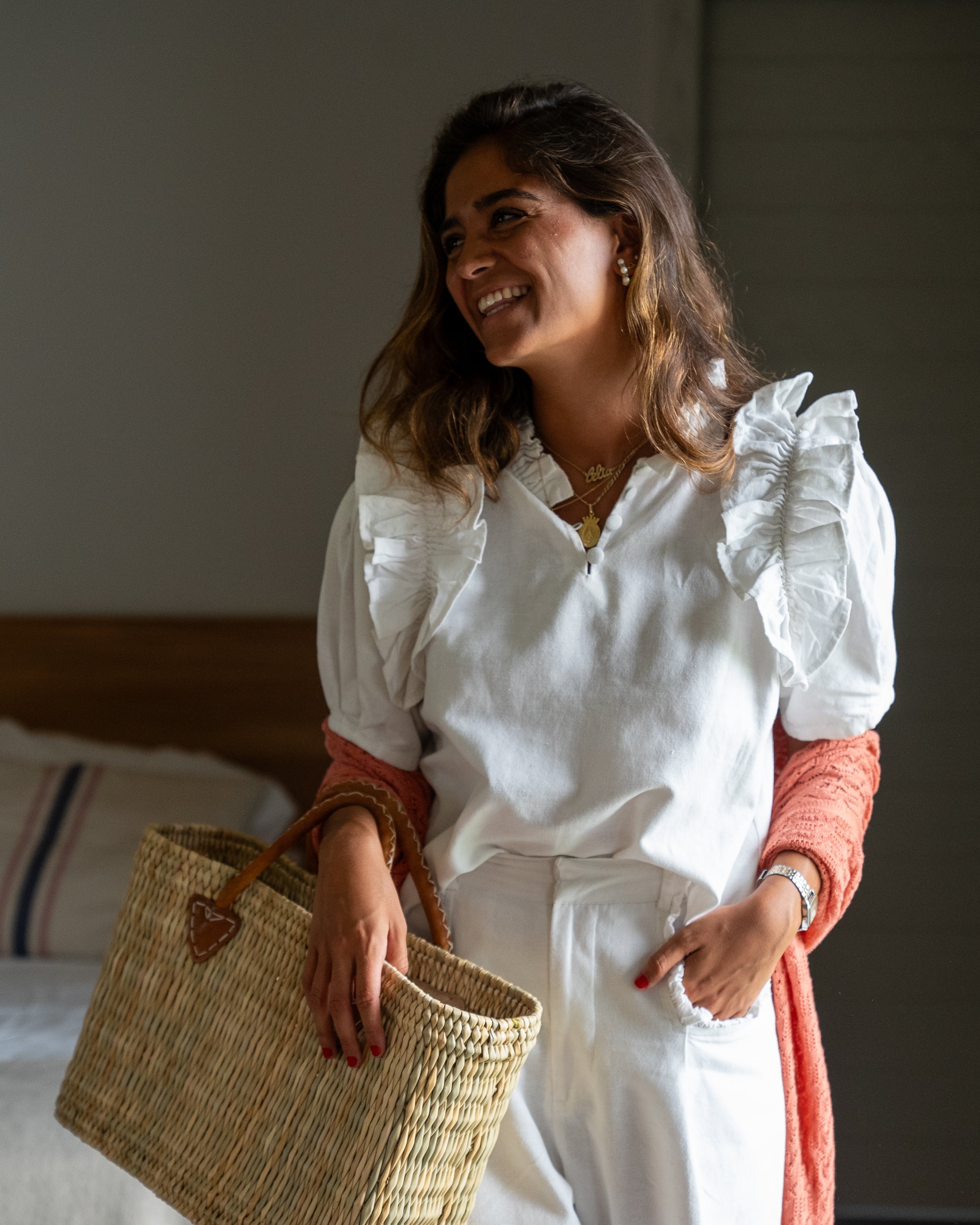 BLOUSE EN LIN BLANC HELIOS