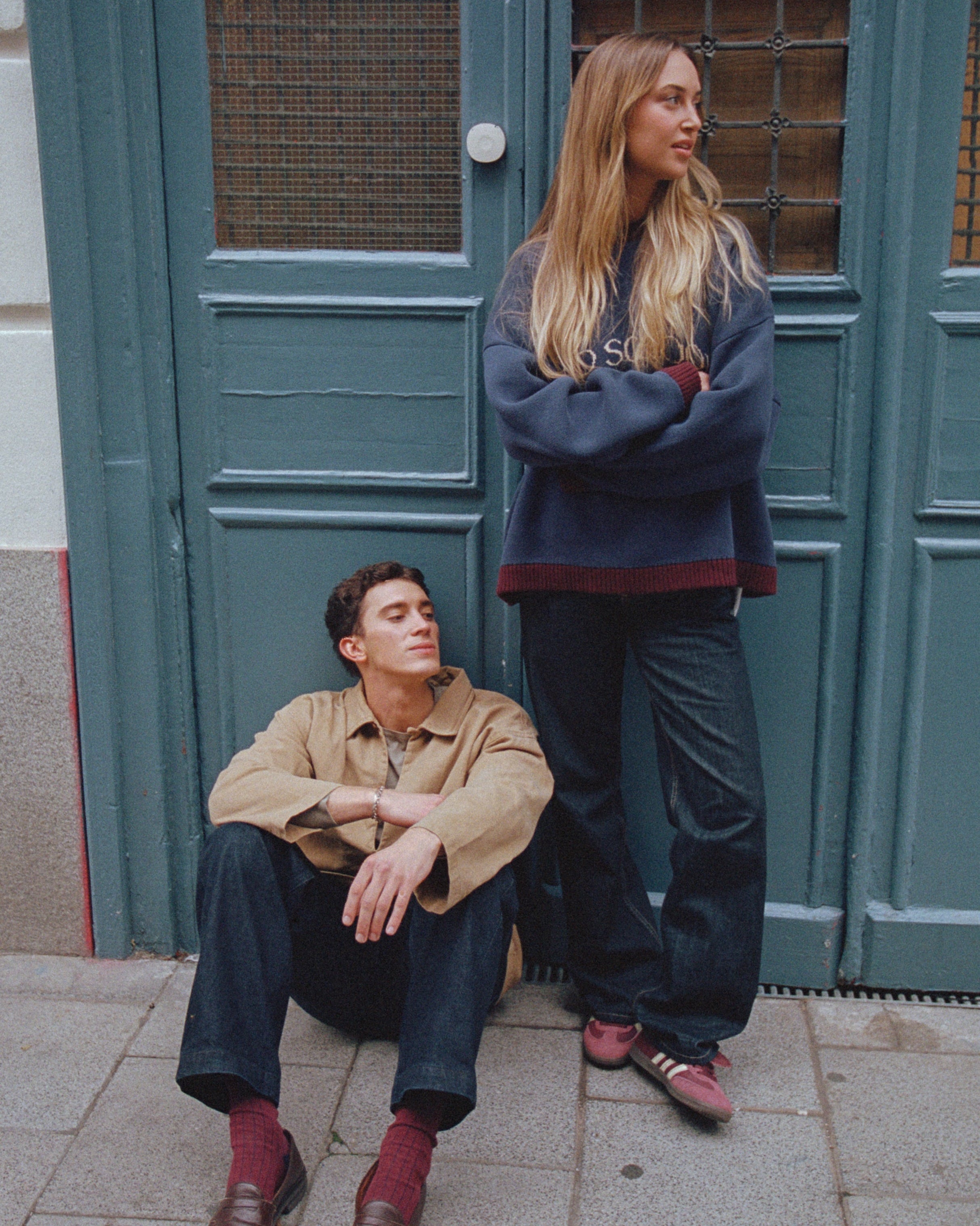 Veste en jean bordeaux