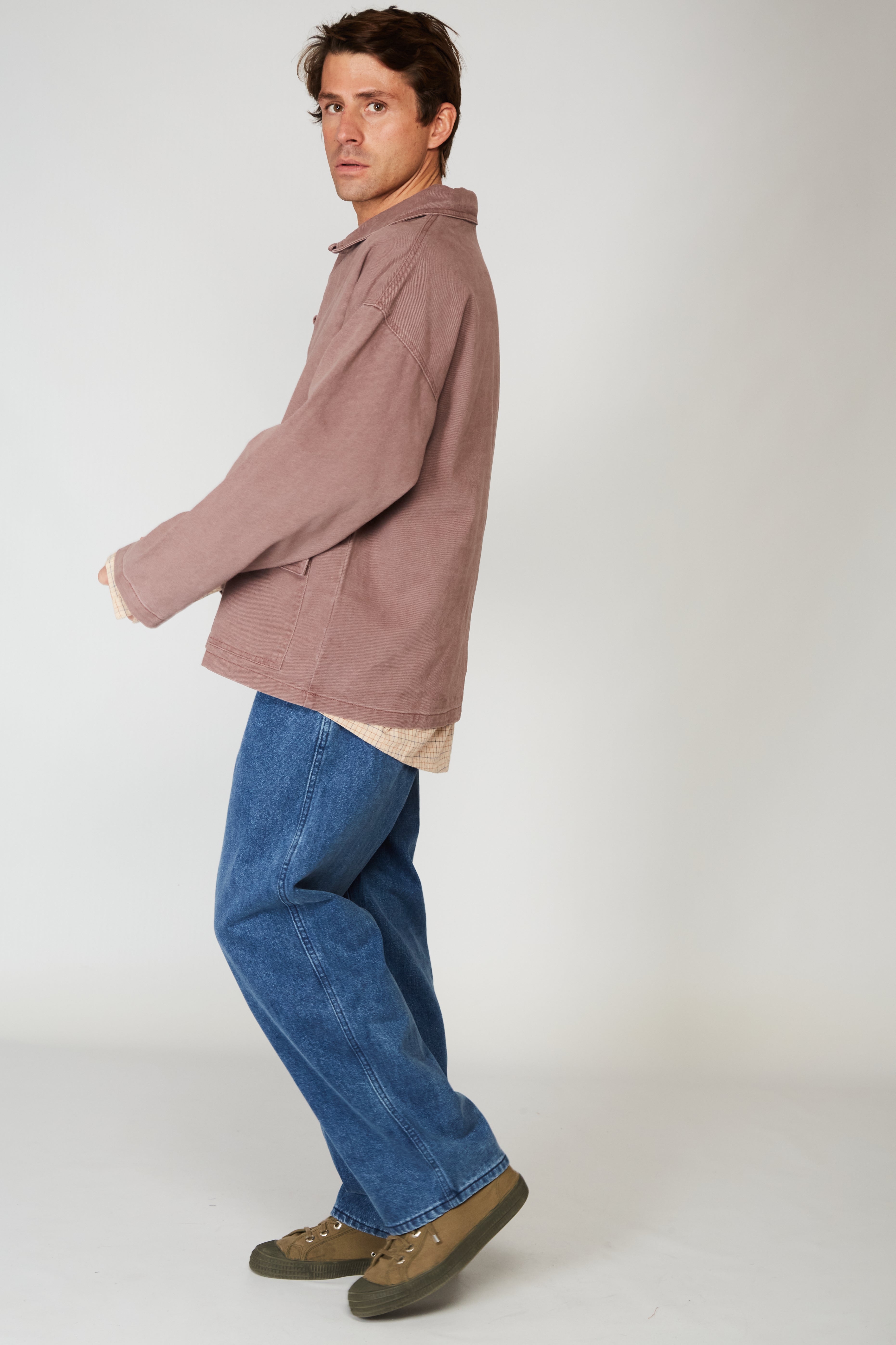 Veste en jean bordeaux