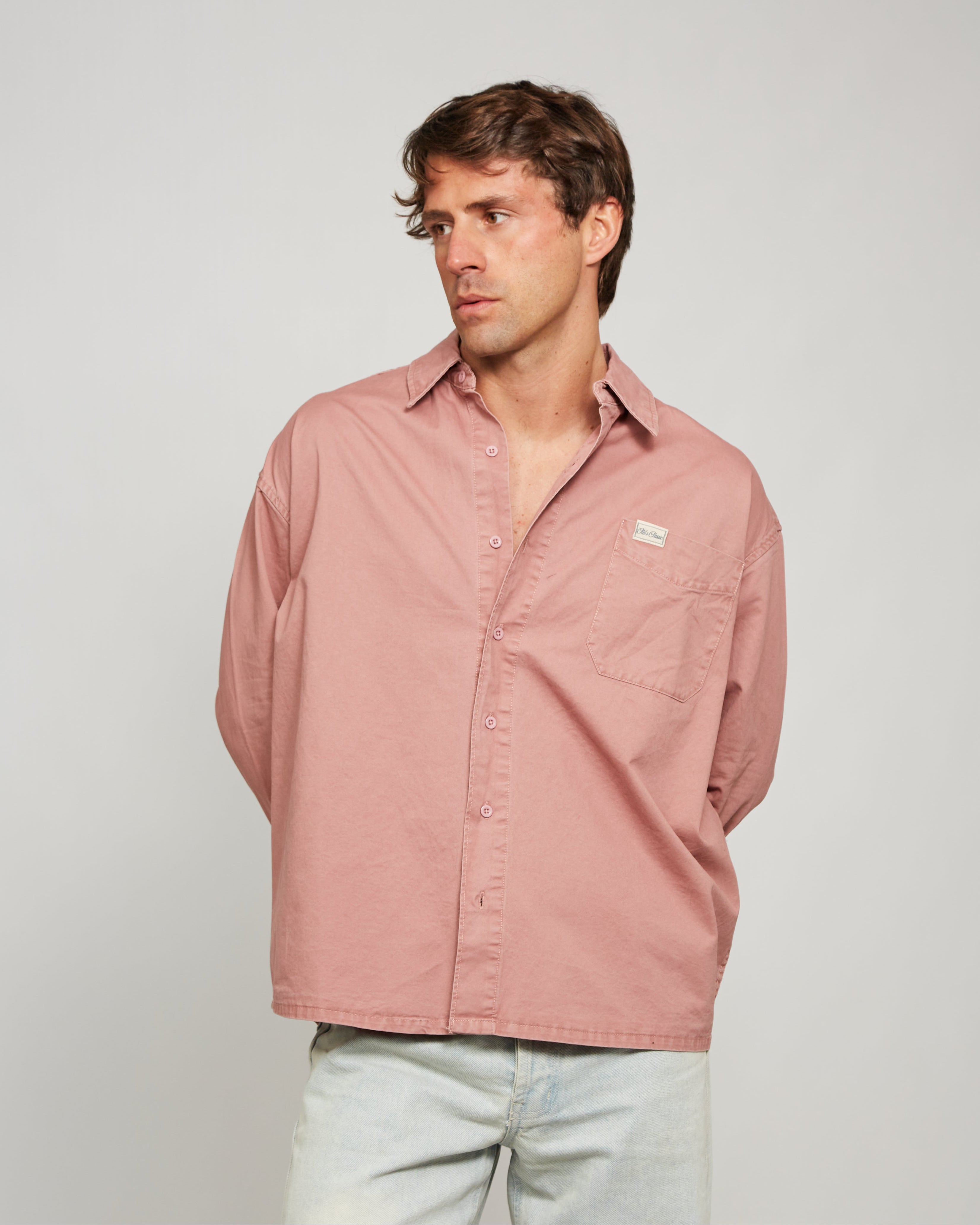 Rosé denim shirt