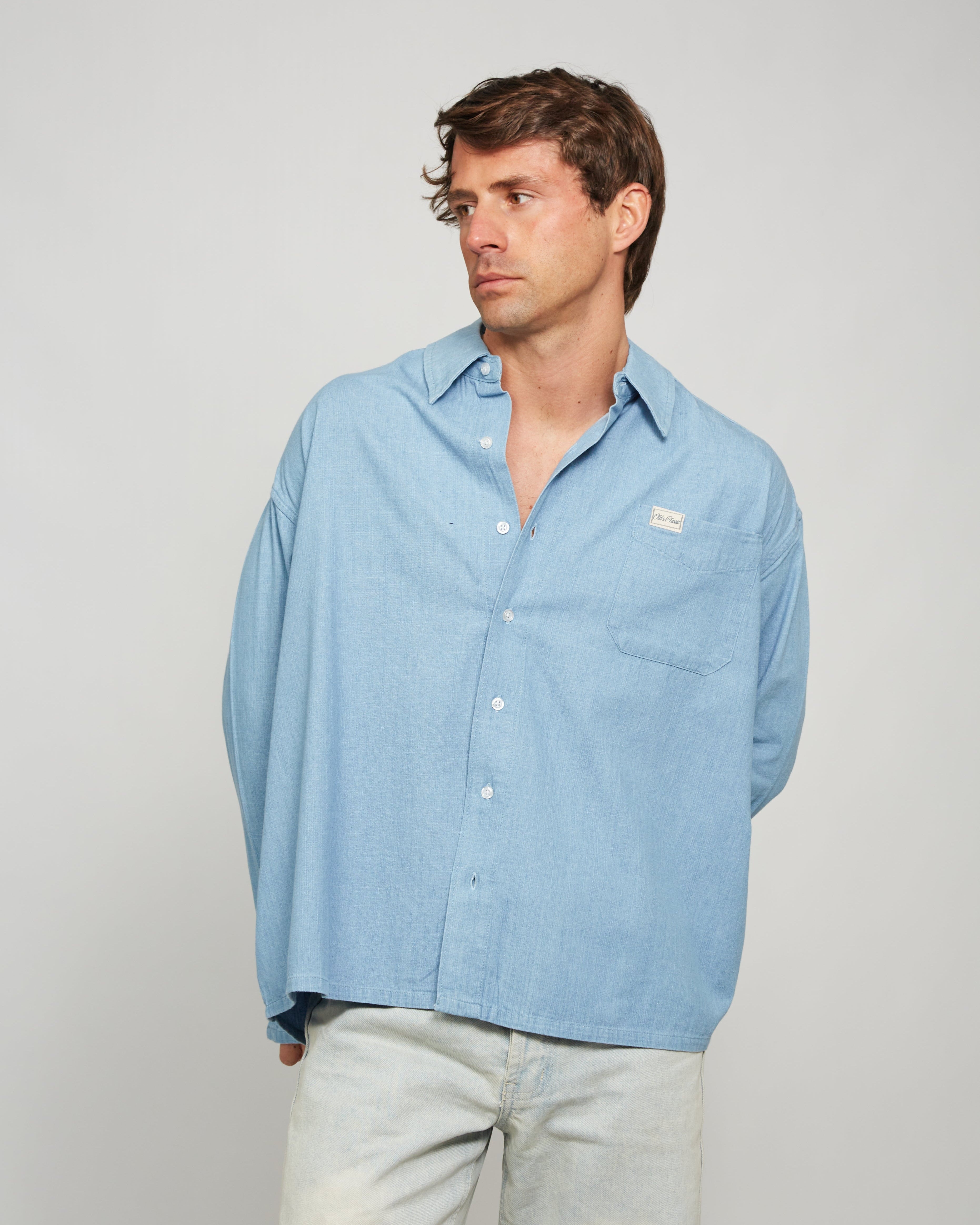Blue denim shirt