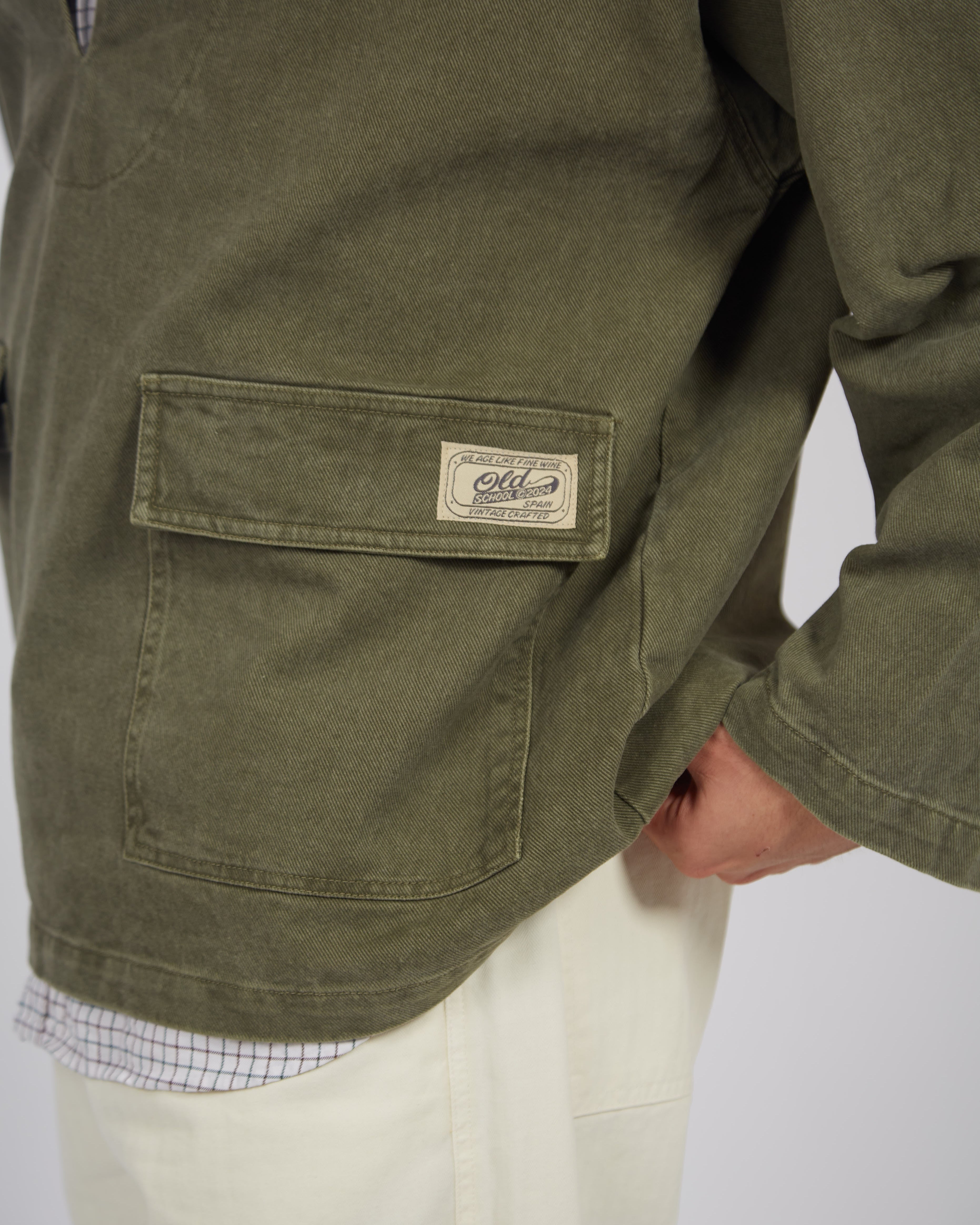 Veste en jean vert chasse