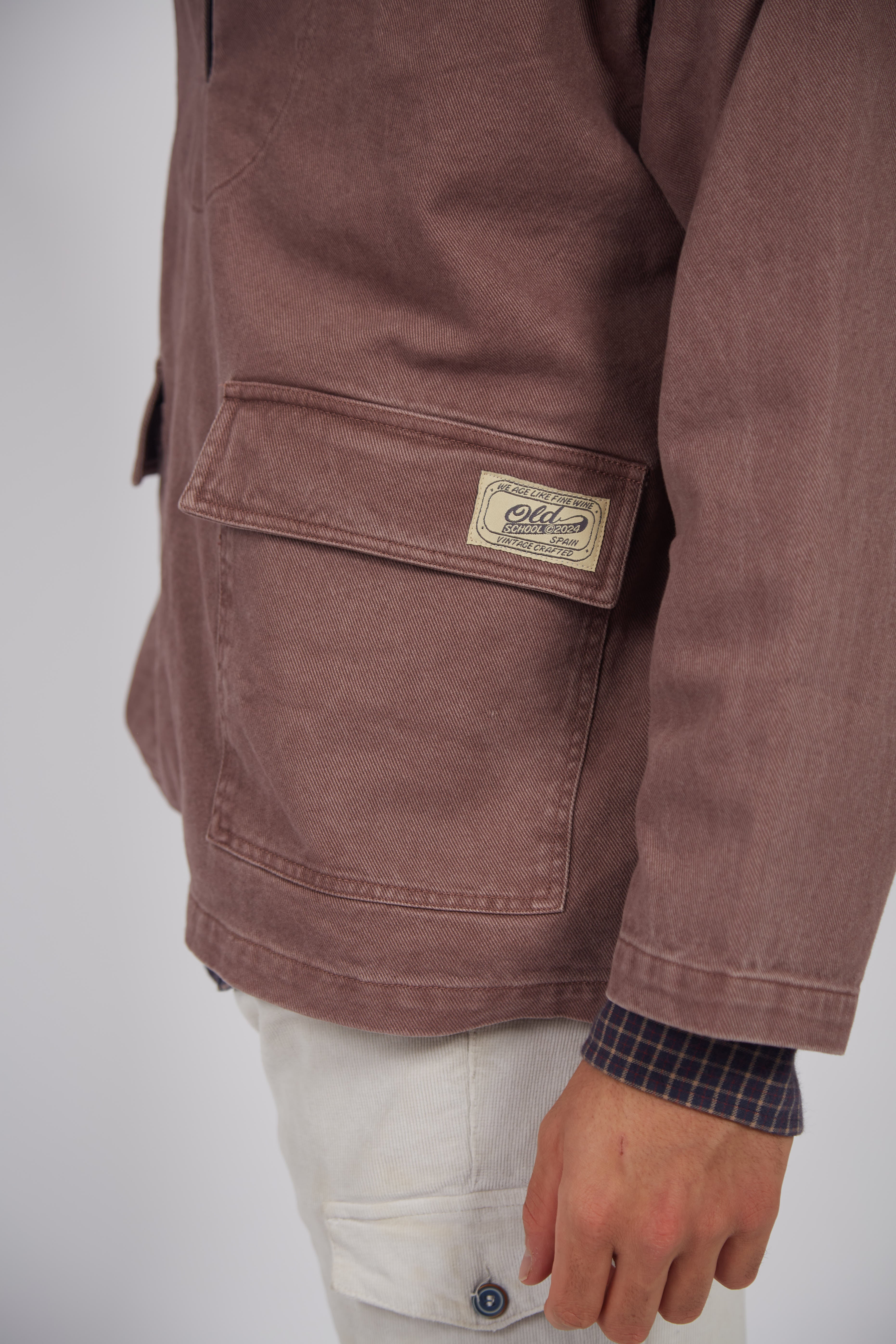 Veste en jean bordeaux