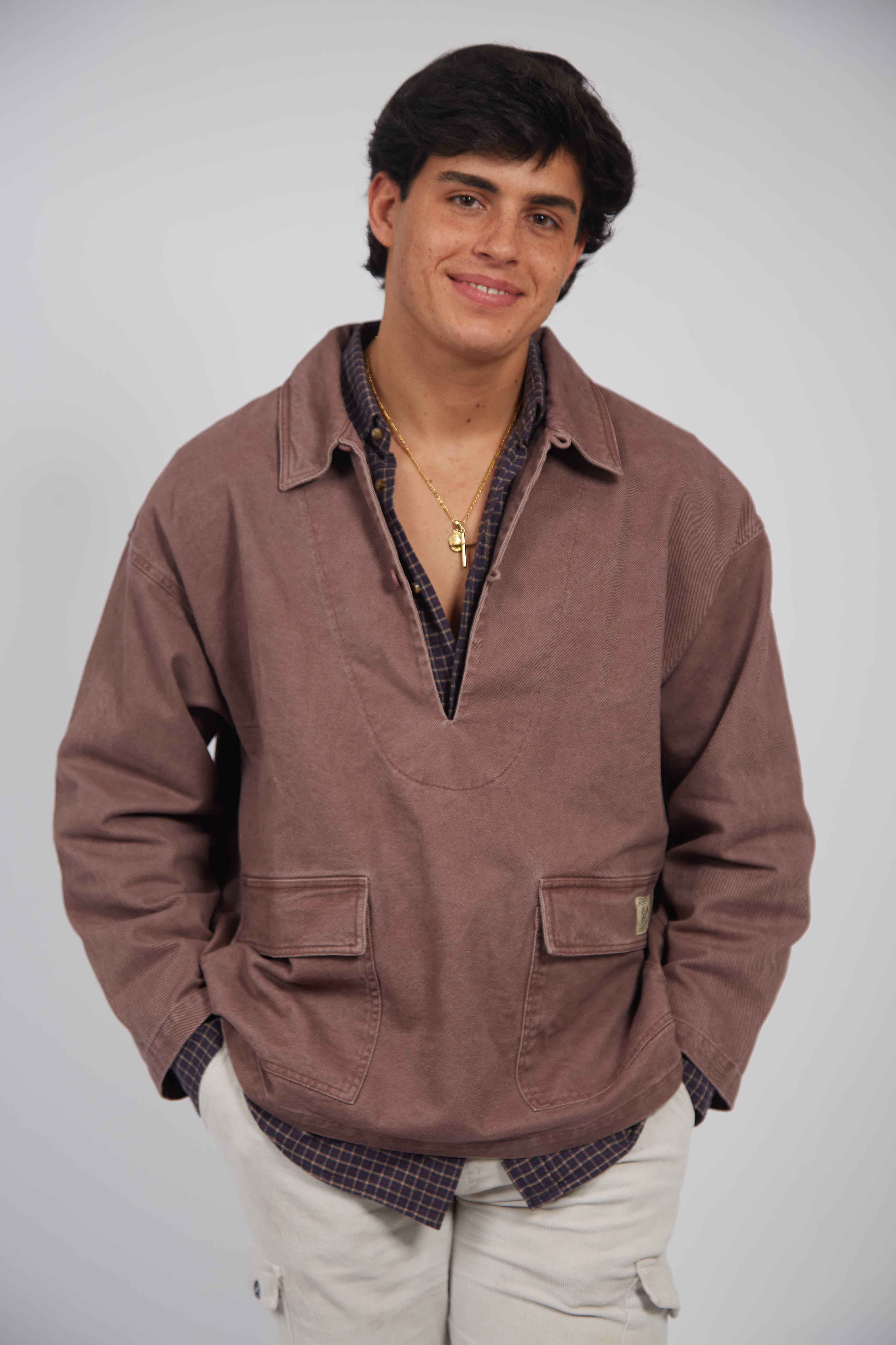 Veste en jean bordeaux