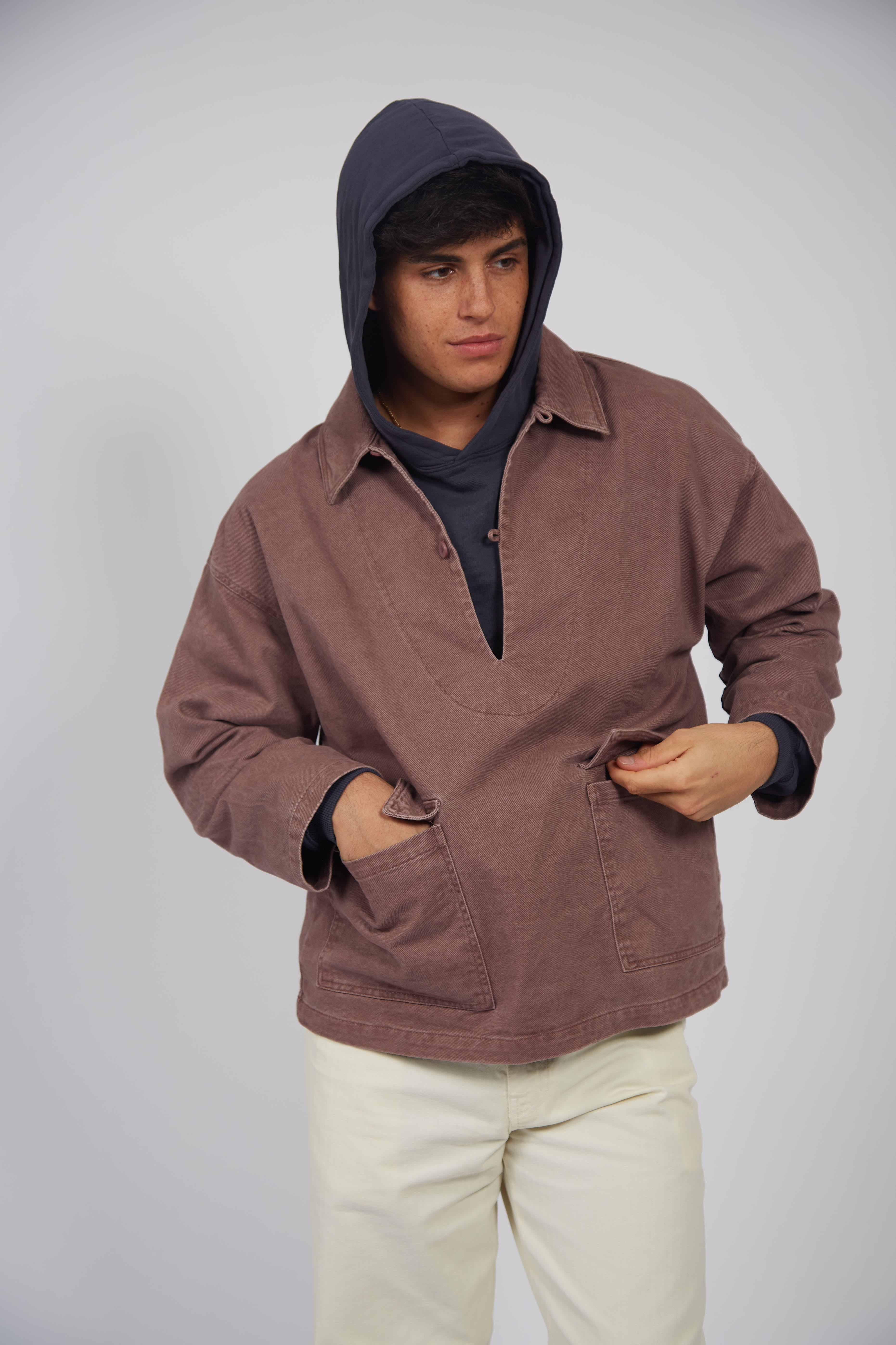 Veste en jean bordeaux