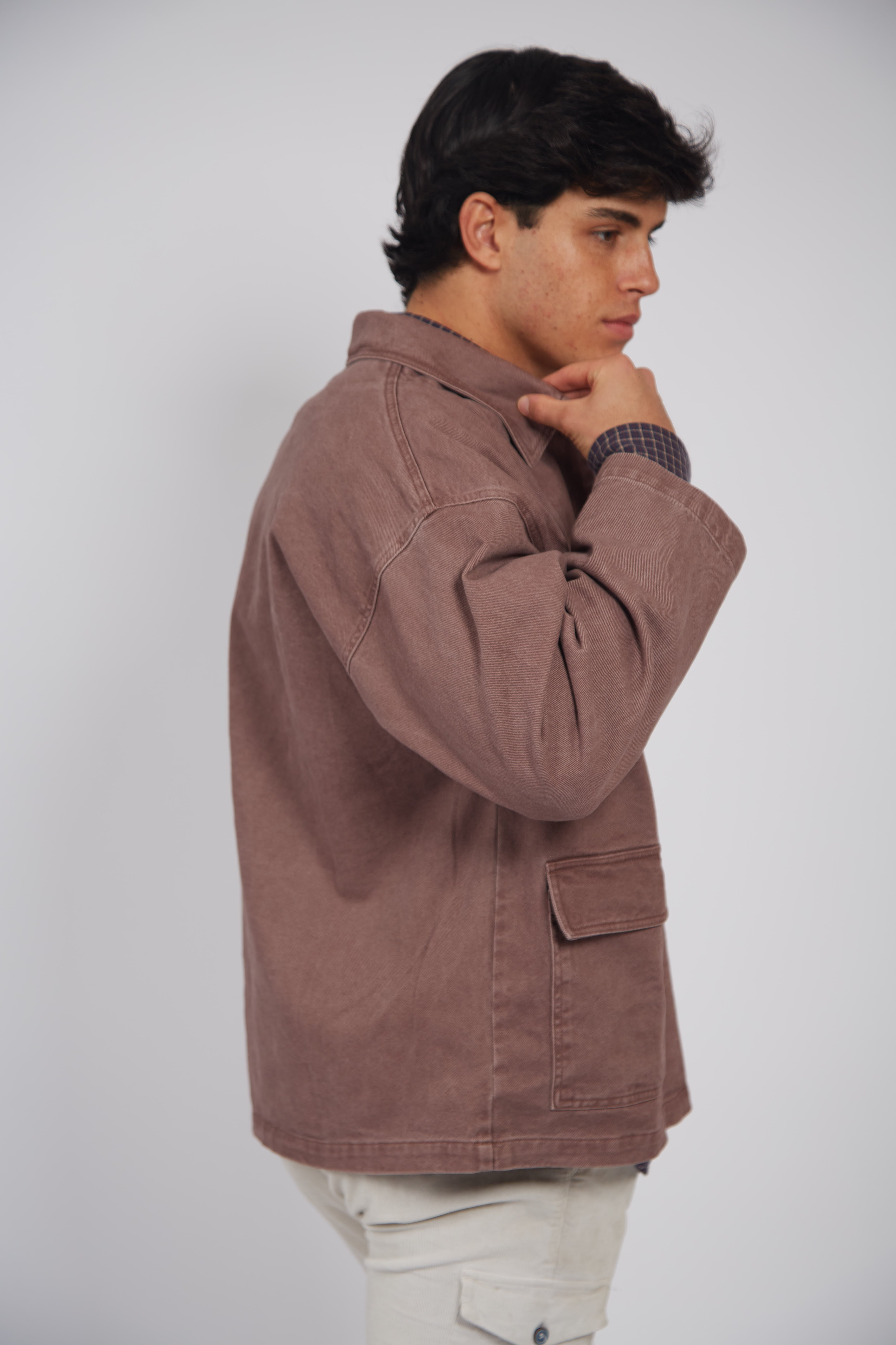 Veste en jean bordeaux
