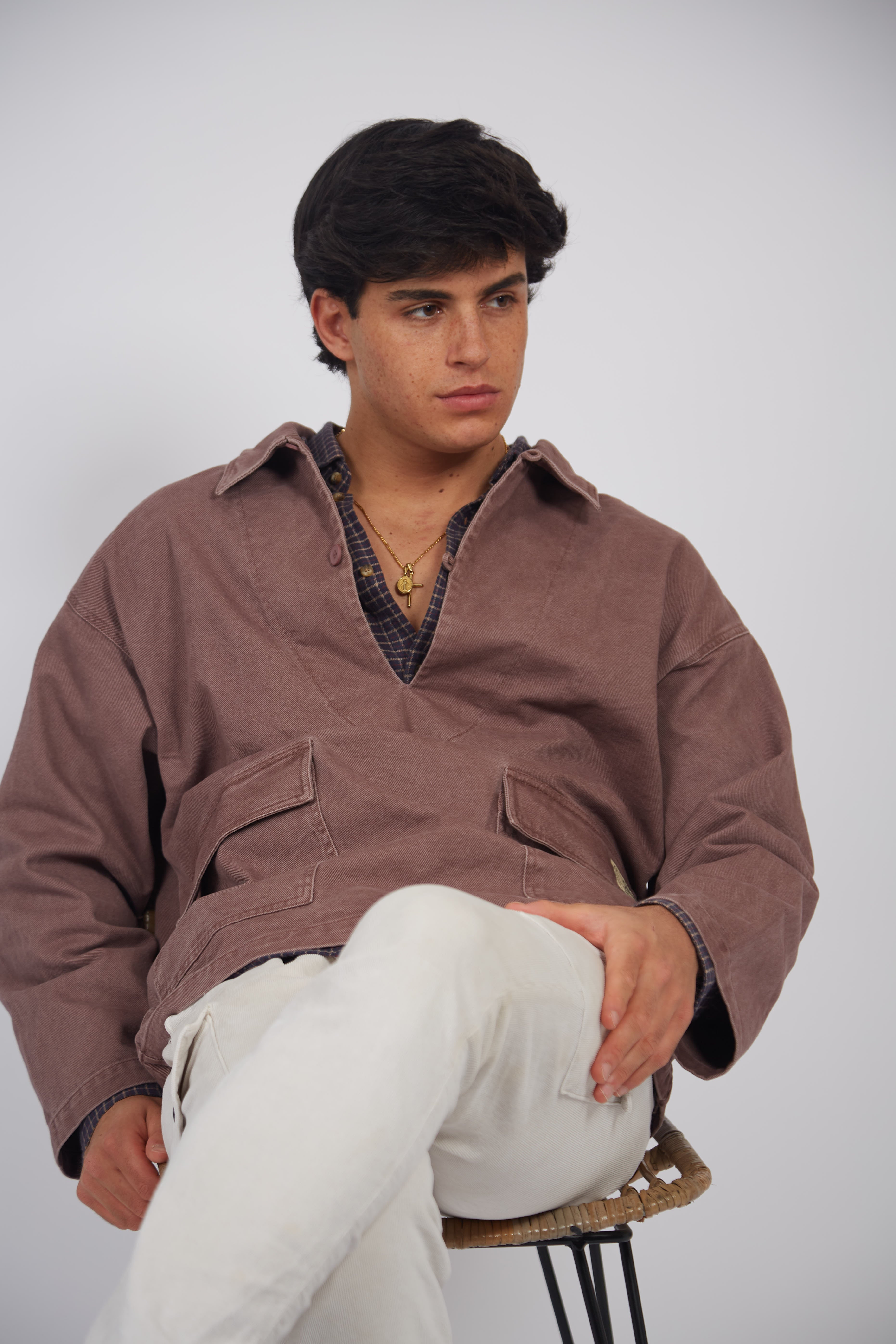 Veste en jean bordeaux