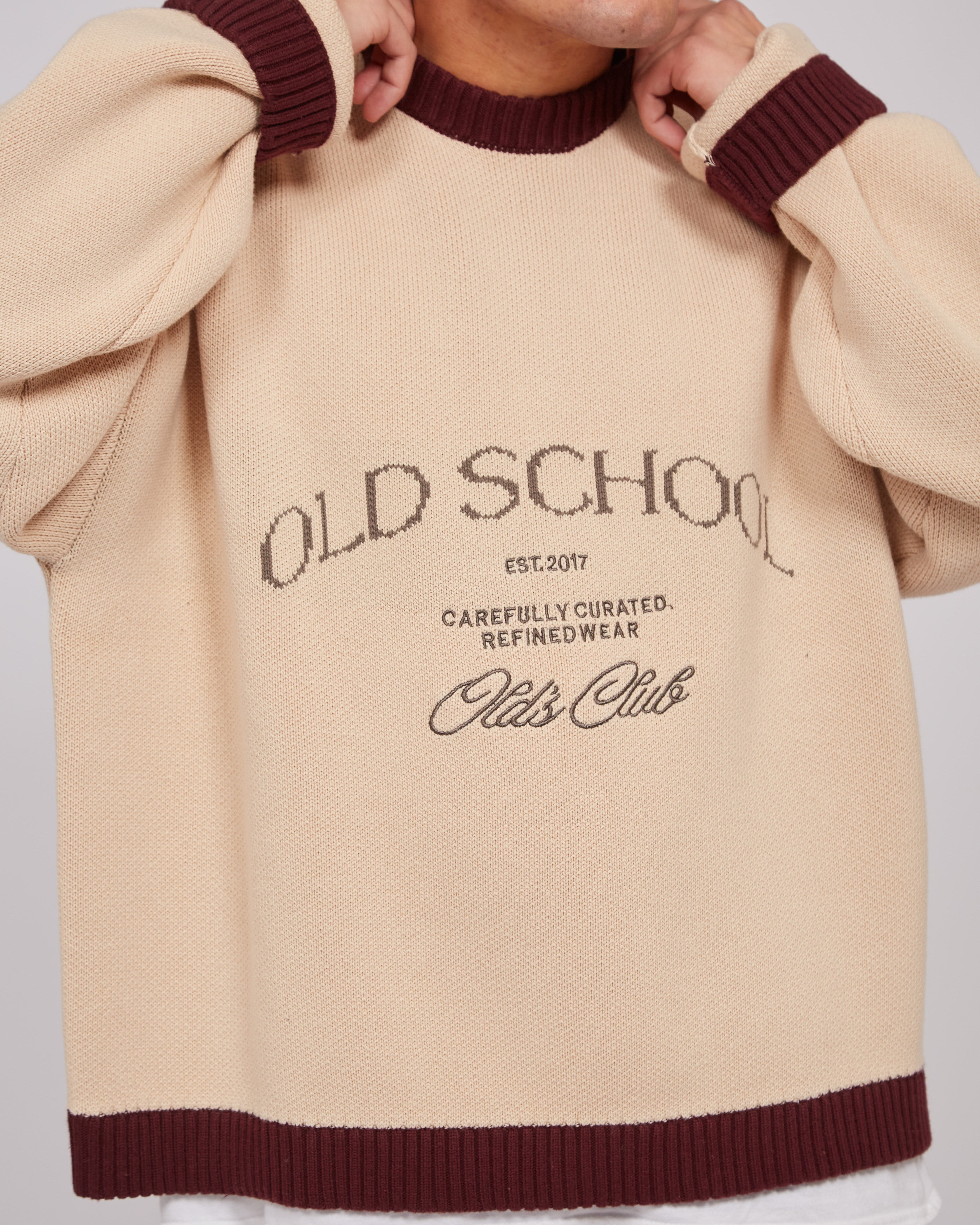 Jersey Beige/Vino Old's Club