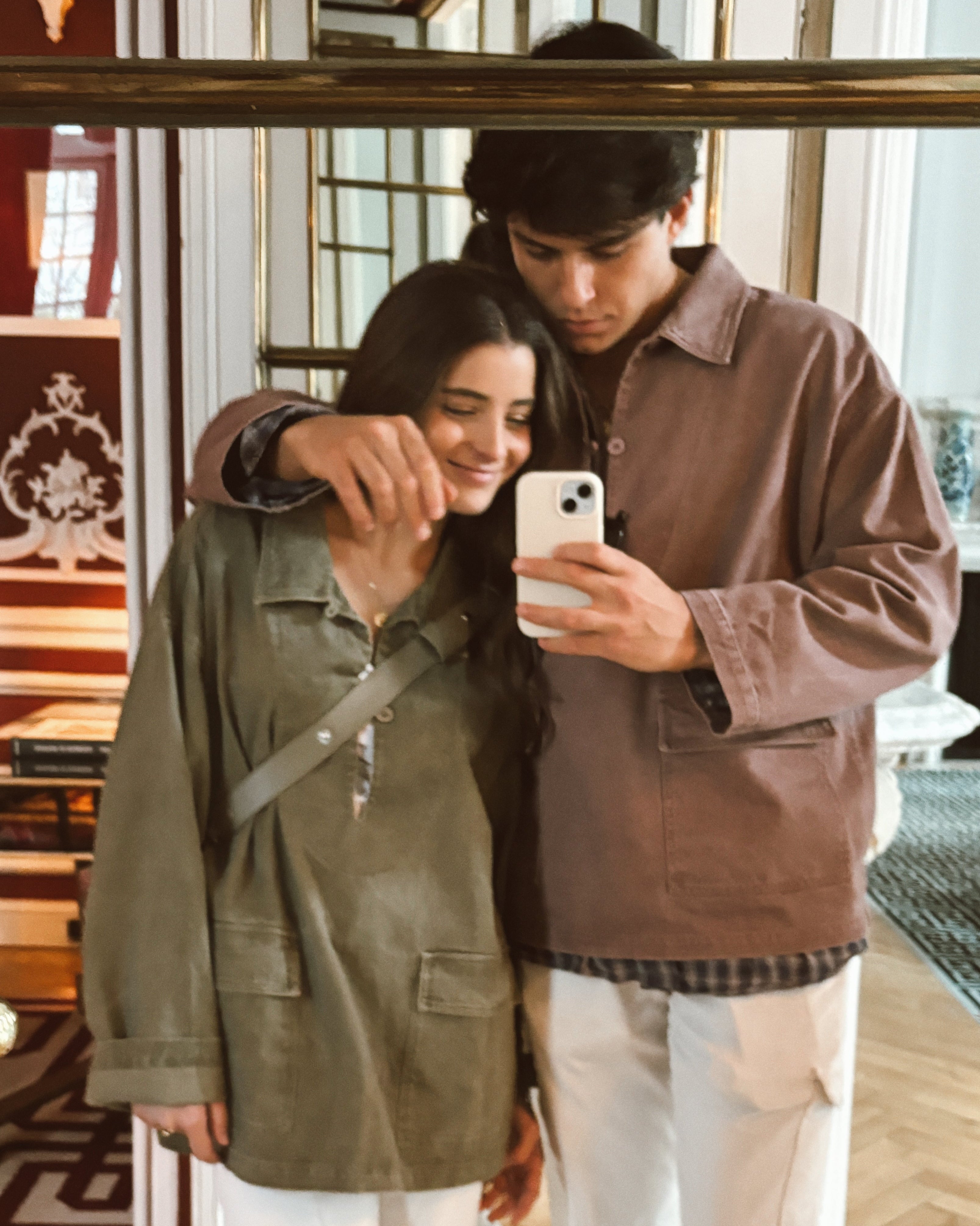 Veste en jean vert chasse