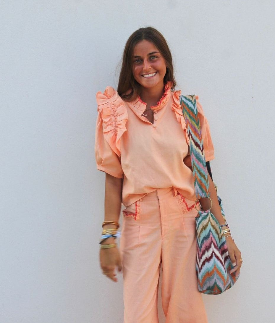 BLOUSE EN LIN SAUMON LIVIA