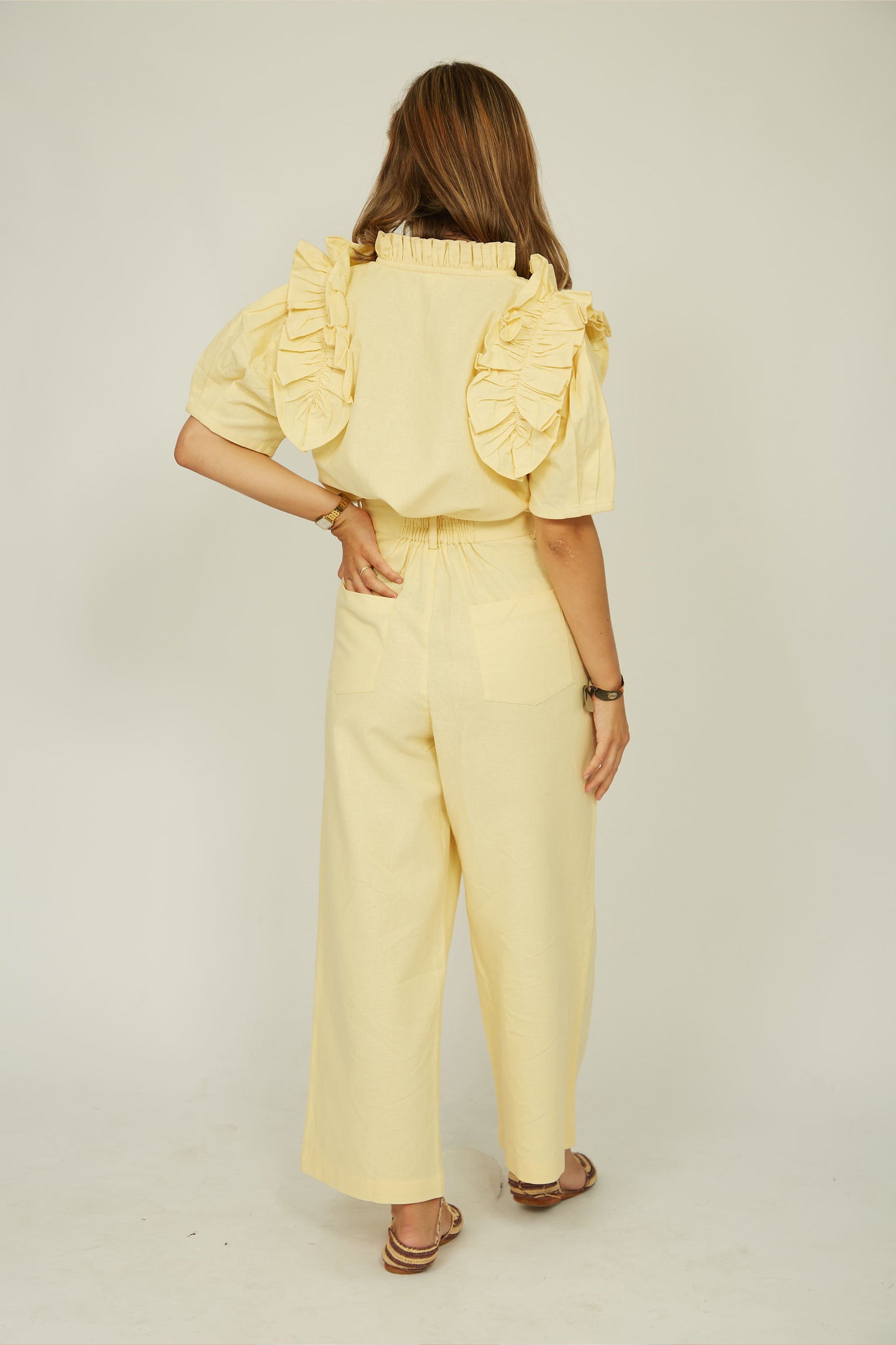 Pantalón Lino Amarillo Cybele