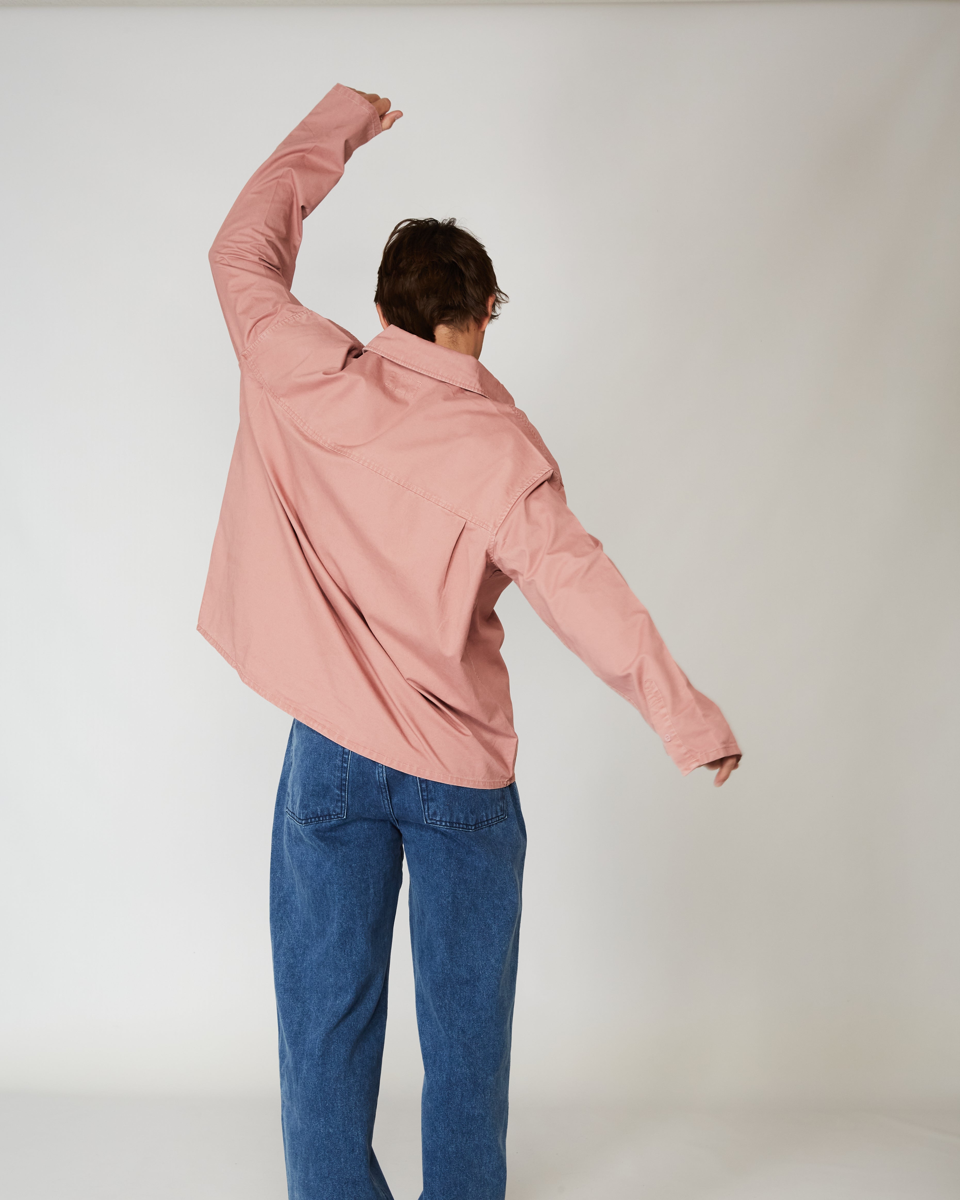 Camisa denim rosácea