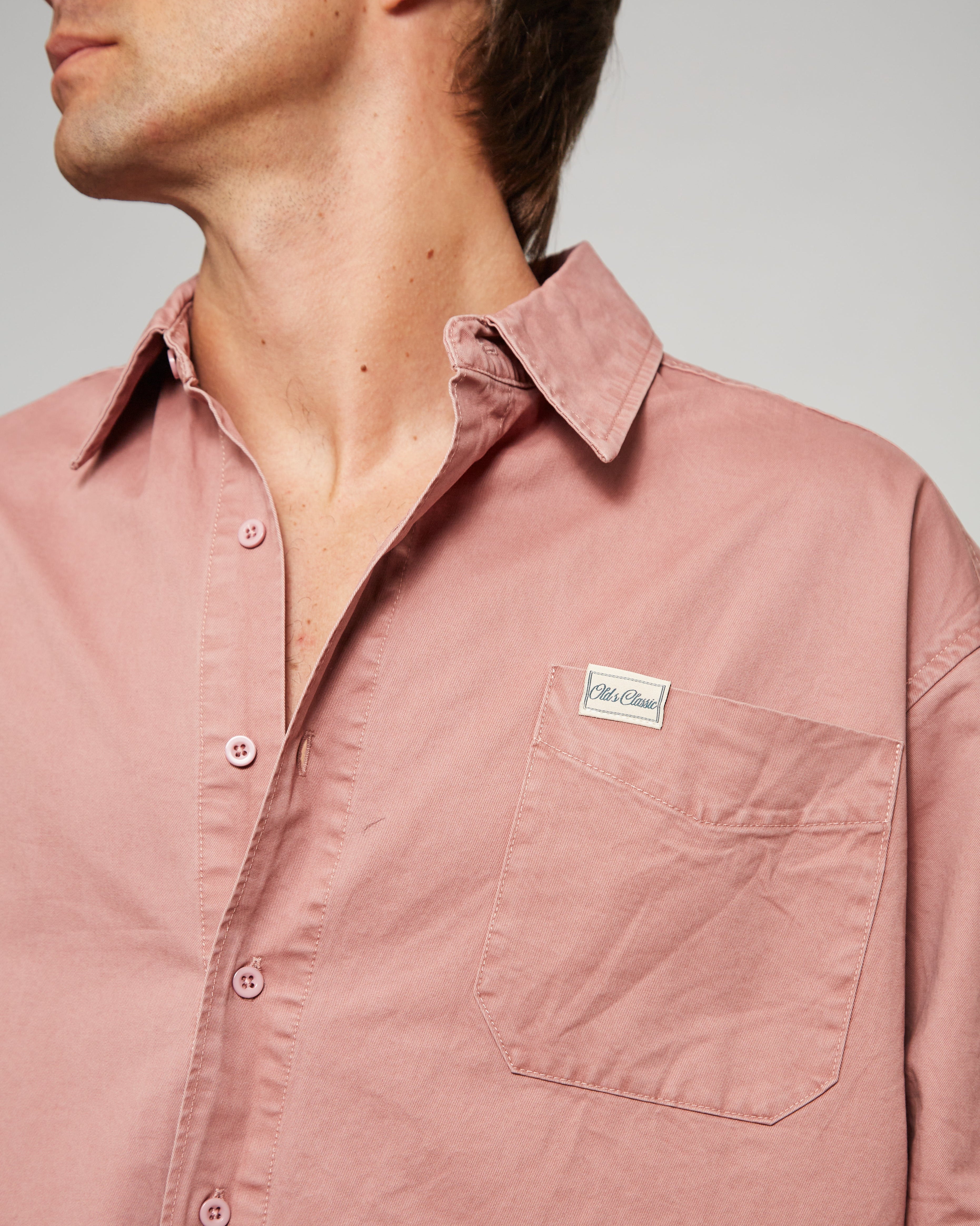 Rosé denim shirt